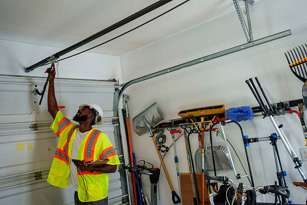 Professional Garage Door technician working in Christmas, FL